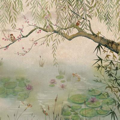 Papier peint arbre et paysage naturel Lotus Aloe
