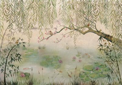 Papier peint arbre et paysage naturel Lotus Aloe