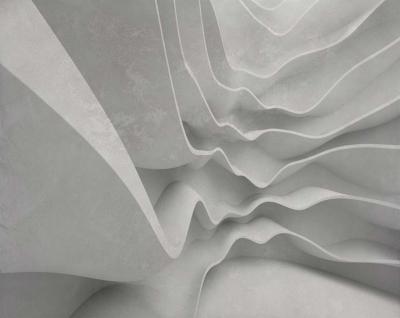 Papier peint 3D effet vagues gris clair Texas SUR-MESURE