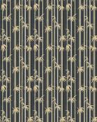 Papier peint panoramique bambous sur fond noir Sagano