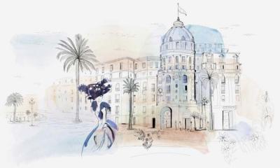Papier peint architecture ville de Nice panoramique Nizza