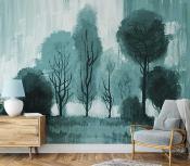 Papier peint arbres verts aspect peinture Firmin 336x260