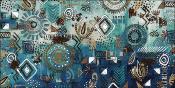 Papier peint style ethnique panoramique bleu Namibia