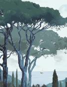 Papier peint paysage bord de mer Toscane