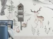 Papier peint chambre enfants animaux de la forêt Cozy Woods 400x280