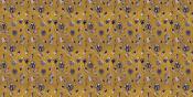 Papier peint panoramique feuillage sur fond jaune Botanique Ocre