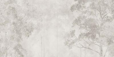 Papier peint arbres panoramique ambiance brume Ophelia