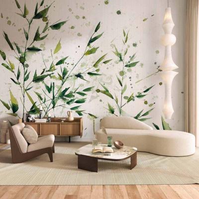 Papier peint feuillage vert bambou panoramique Bamboom
