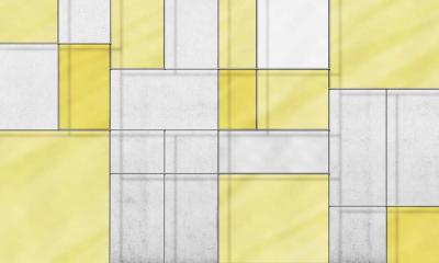 Papier peint géométrique jaune et gris clair Blanchimont