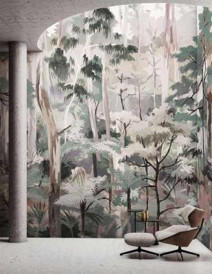 Papier peint forêt aspect peinture Native