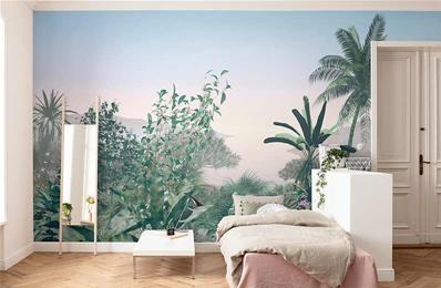 Papier peint panoramique palmier Matin 500x280