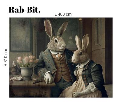Papier peint panoramique pour cuisine ou restaurant lapins Rab-Bit SUR-MESURE
