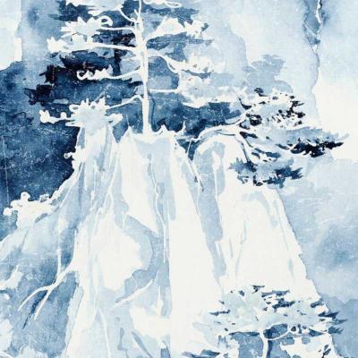 Papier peint aquarelle bleu Wuthering Heights