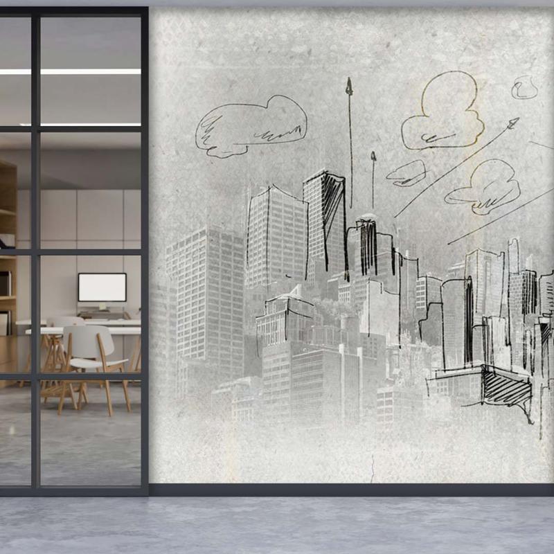 Papier peint architecture moderne pour bureaux Building AY45