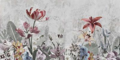 Papier peint floral panoramique Le Jardin
