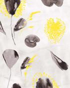 Papier peint original panoramique gris et jaune Botanique Citron