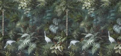 Papier peint paysage tropical panoramique Oasis SUR-MESURE