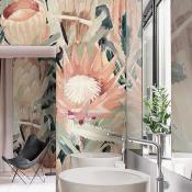 Papier peint floral pour salle de bain Cardi