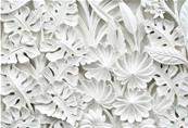 Papier peint 3D feuillage blanc Oleanes