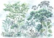 Papier peint panoramique arbres en aquarelle Silva 350x250