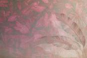 Papier peint feuillage rose pastel panoramique Emente