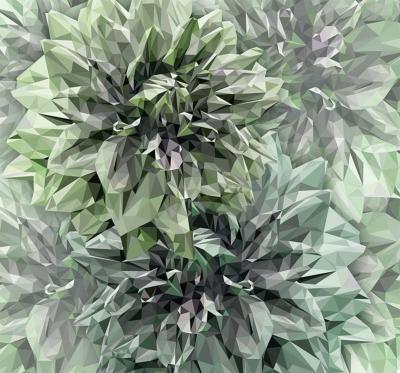 Papier peint 3D fleurs vertes Emerald Flowers 300x280