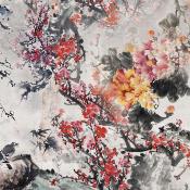 Papier peint design fleurs Japon Levante