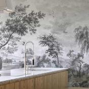 Papier peint paysage fresque Fontainebleau