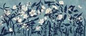 Papier peint floral panoramique bleu et blanc Giants