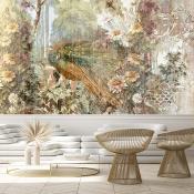 Papier peint paysage naturel et paon panoramique Gaudy