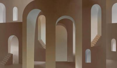 Papier peint architecture minimaliste graphique Odeon