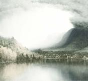 Papier peint paysage lac et forêt panoramique Journey 300x280