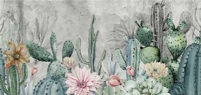 Papier peint cactus aquarelle Cereus