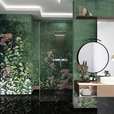 Papier peint pour salle de bain panoramique floral Libellula