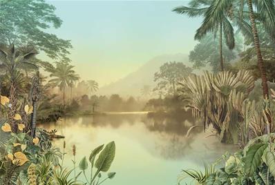 Papier peint panoramique exotique Lac tropical 400x270