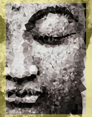 Papier peint visage bouddha design noir et blanc Meditativo SUR-MESURE