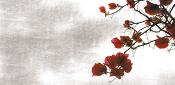 Papier peint arbre en fleurs rouge Flo SUR-MESURE