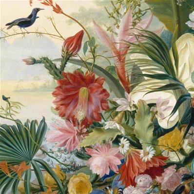 Papier peint oeuvre d'art Fleurs exotiques Jean Benner-Fries