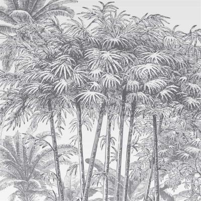 Papier peint tropical noir et blanc Manaus