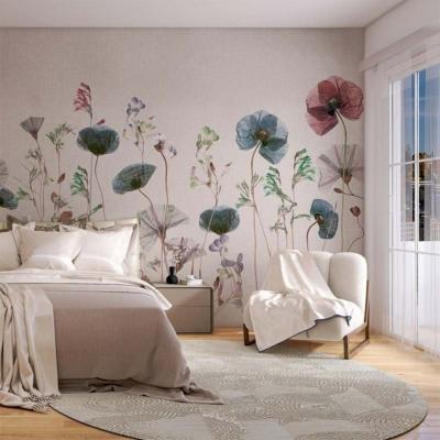 Papier peint floral aquarelle panoramique Wildflow