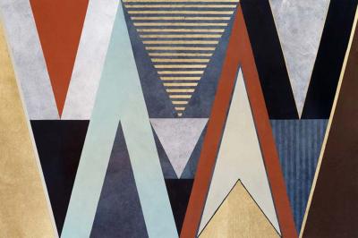 Papier peint géométrique triangles panoramique New Dèco