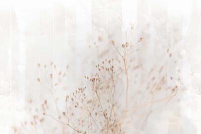 Papier peint imprimé végétal beige style japandi Odette