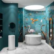 Papier peint panoramique salle de bain Ibis