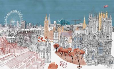 Papier peint ville panoramique Panorama Westminster Londra 