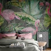Papier peint tropical luxe Flamingo