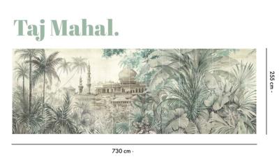 Papier peint panoramique Inde Taj Mahal SUR-MESURE vert