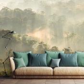 Papier peint paysage forêt panoramique Misty Forest 384x270