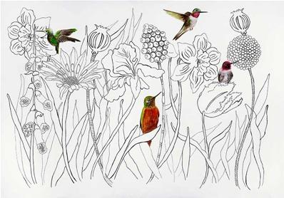 Papier peint oiseaux et fleurs Chinoiseries 3.0