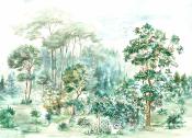 Papier peint arbres foret panoramique Ovidio Spring 420x280