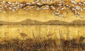 Papier peint paysage panoramique jaune et ocre Hari SUR-MESURE